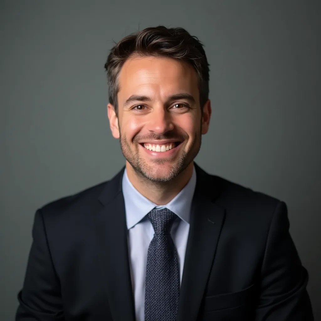 Exemple de portrait professionnel naturel sur fond neutre