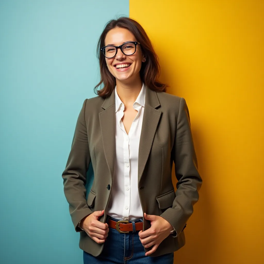 Exemple de portrait professionnel naturel sur fond neutre