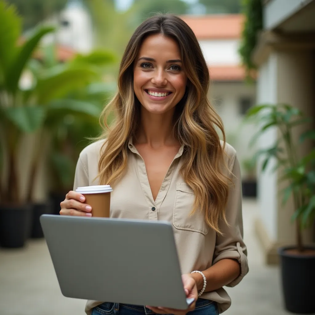 Exemple de portrait professionnel naturel sur fond neutre