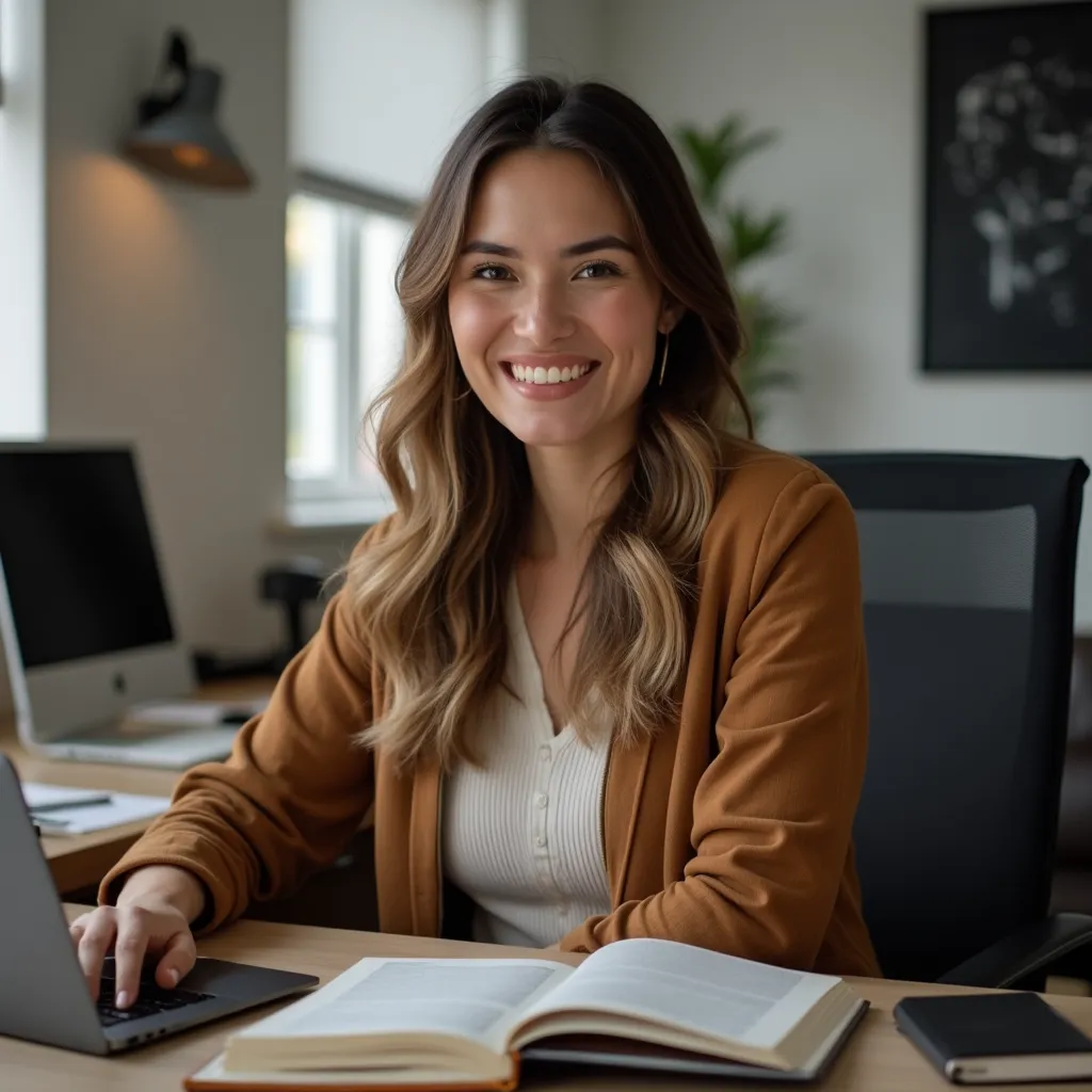 Exemple de portrait professionnel naturel sur fond neutre