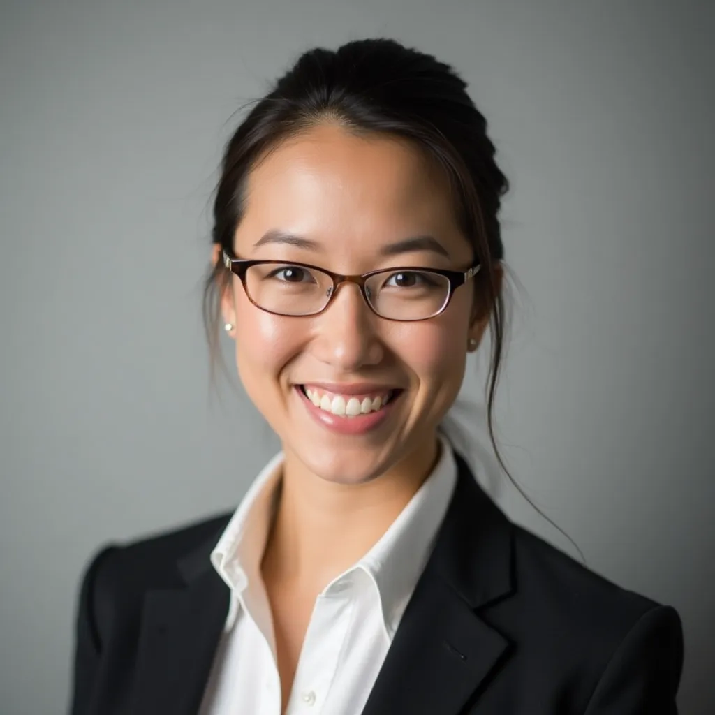 Ejemplo de retrato profesional natural con fondo neutro