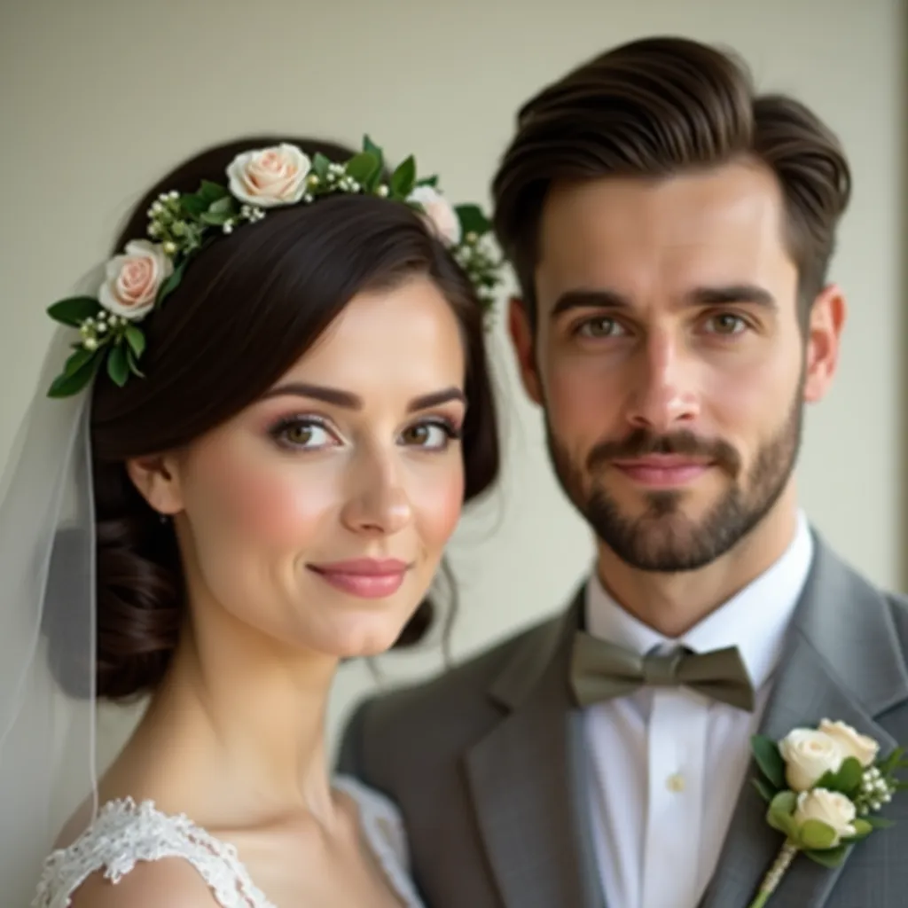 Portrait de mariage devant un château