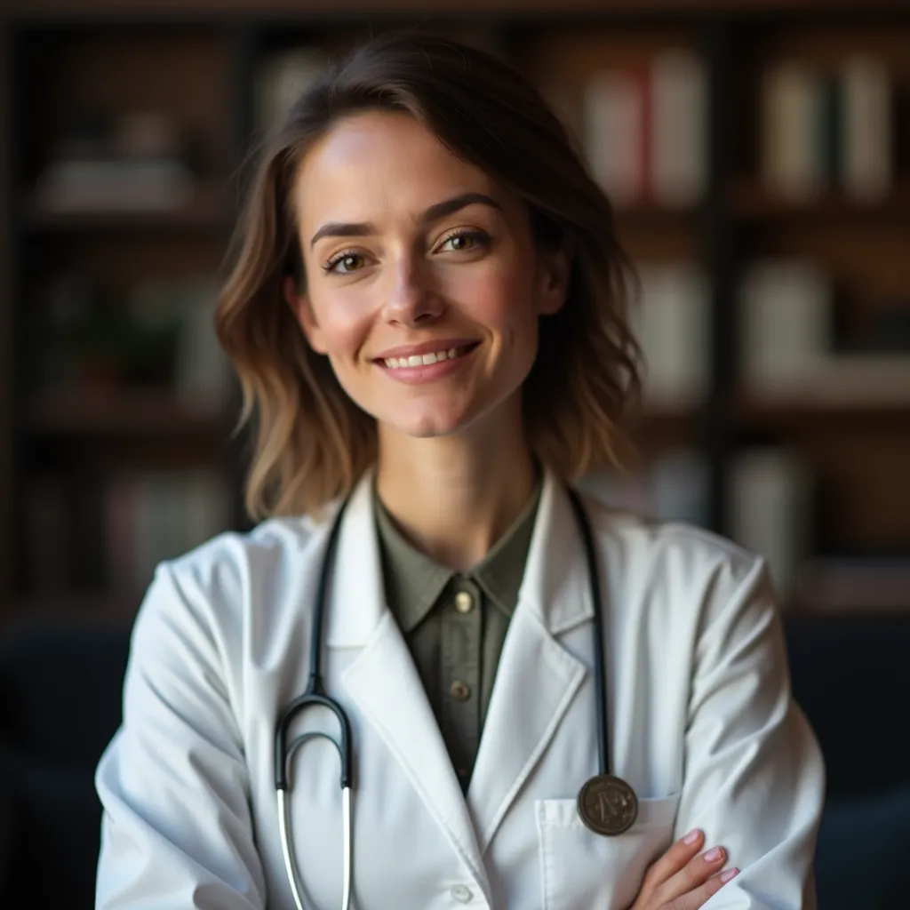 Example of a natural professional portrait on a neutral background