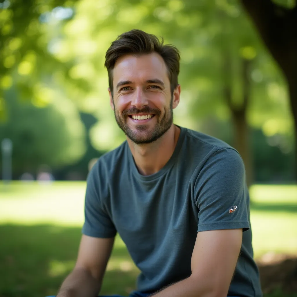 Photo de profil réussie d'une femme avec un arrière-plan naturel