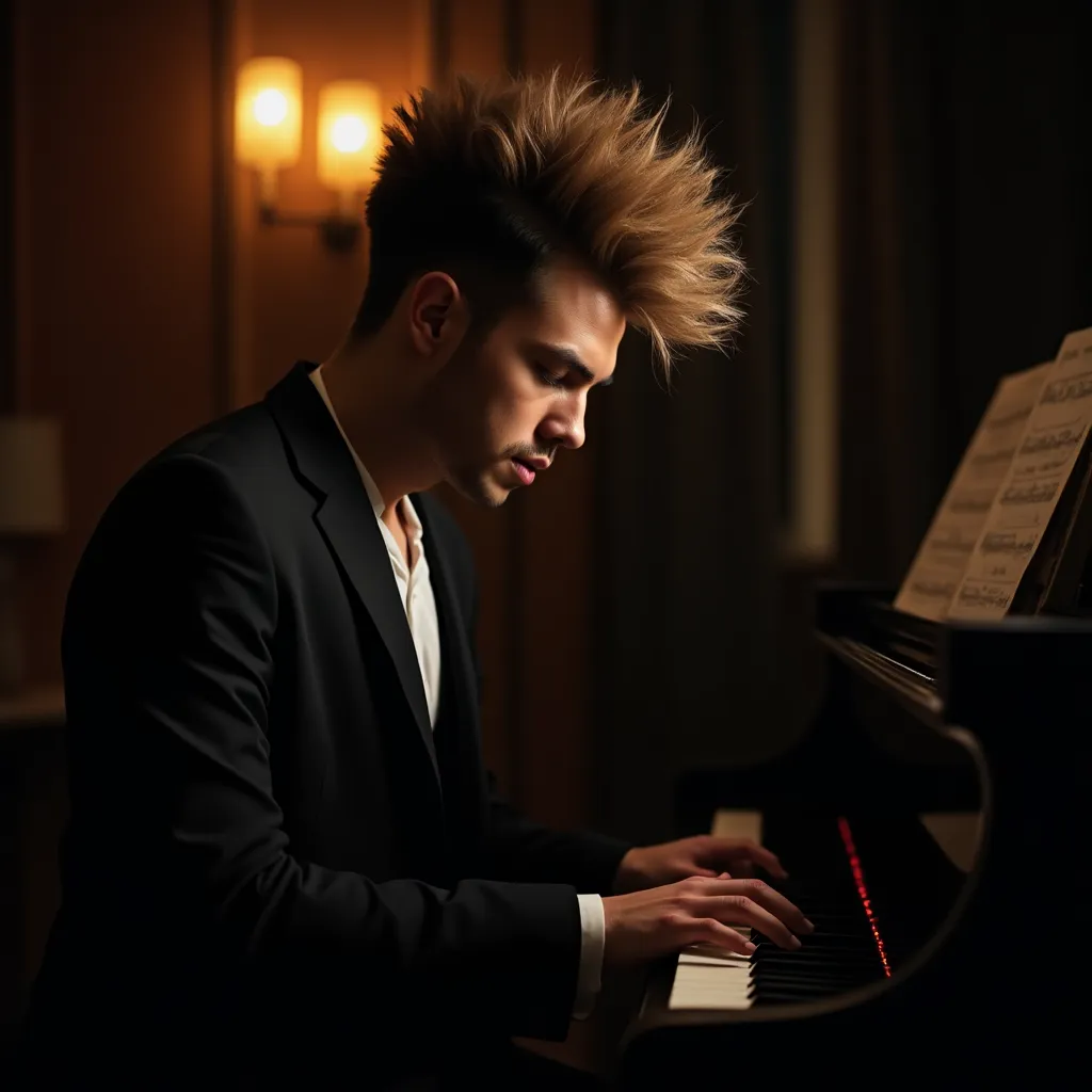 Portrait artistique d'un musicien sur scène