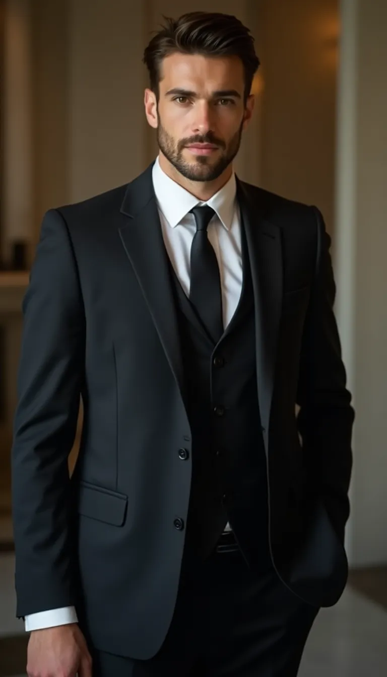 european-man-in-a-stylish-suit--illuminated-by-soft-romantic-lighting
