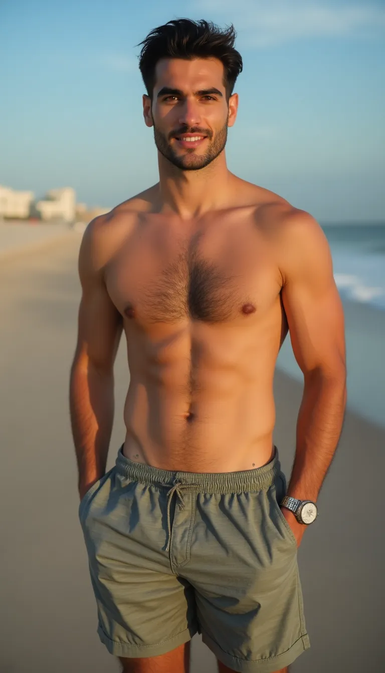 middle-eastern-man-in-shorts--enjoying-a-sunny-day-in-the-park
