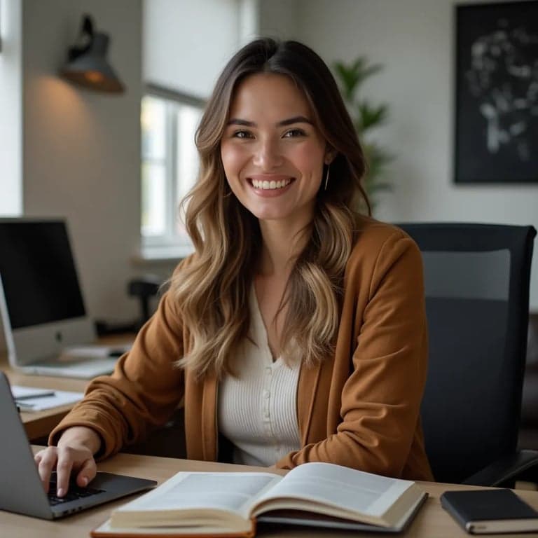 Ejemplo de retrato profesional natural con fondo neutro