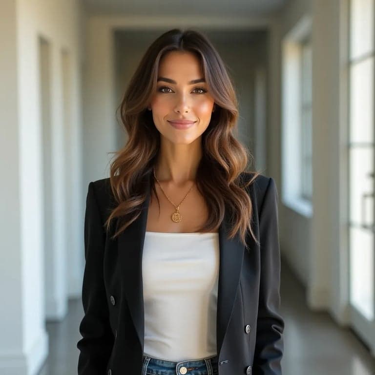 Example of a natural professional portrait on a neutral background